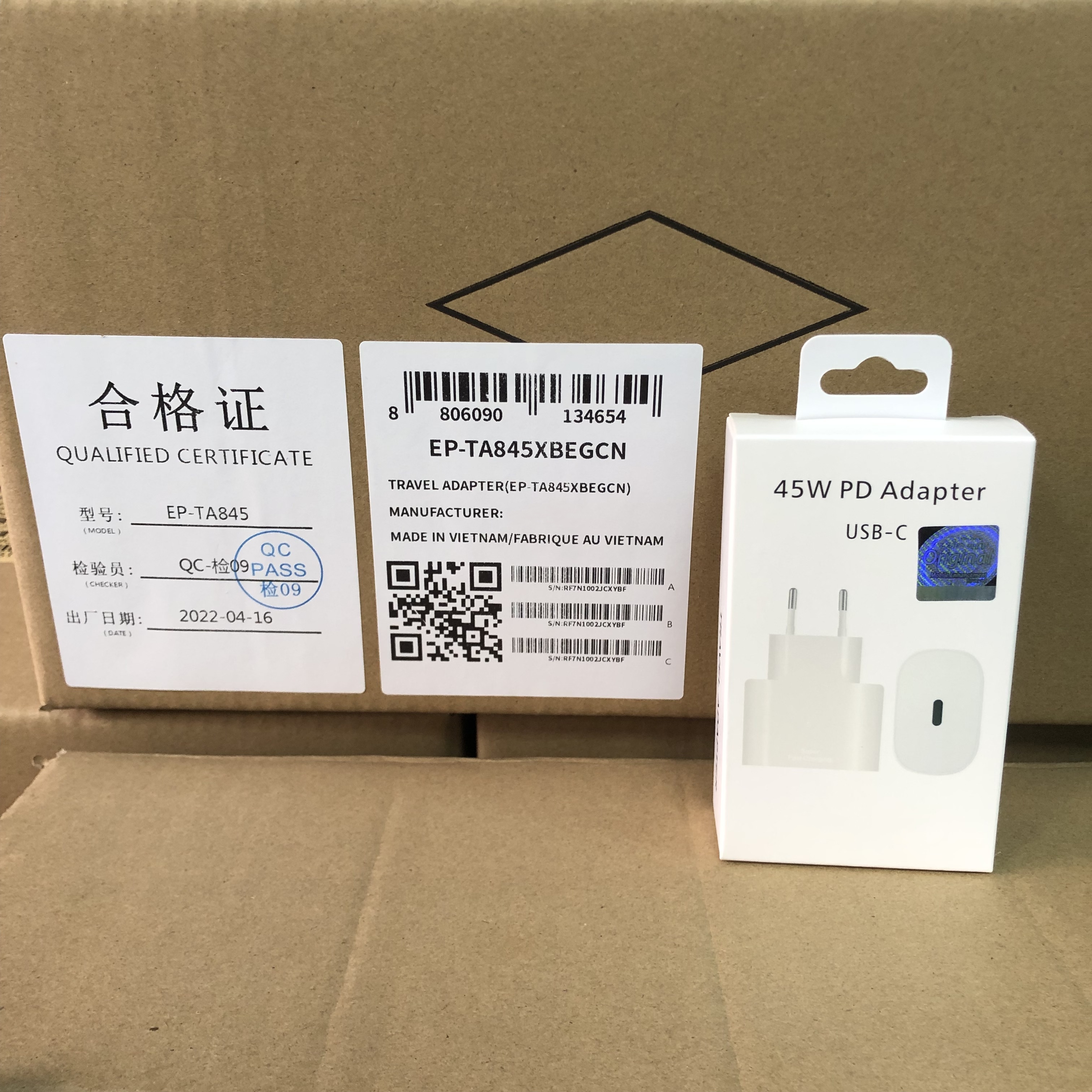 45W EU Cargador Blanco