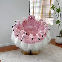 Fauteuil Flamingo Rose de Luxe, Canapé en Forme d'Animal, Chaise Moderne Unique pour Salon et Chambre, Meuble Confortable Rembourré en Éponge pour Villa et Centre Commercial