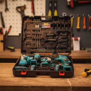 Kit combinado de herramientas eléctricas inalámbricas de 18V con doble interruptor, taladro inalámbrico de 6 piezas con <span class=keywords><strong>accesorios</strong></span>, <span class=keywords><strong>destornillador</strong></span> inalámbrico de 20 voltios - Product Image 6