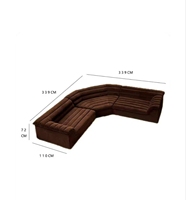 Ensemble de canapés en tissu en forme de L de conception moderne et de haute qualité avec rembourrage en éponge pour salon d'appartement et hôtel, canapé confortable