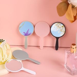 Wholesale Customizable LOGO Round Shape Handheld Cosmetics Makeup <b>Mirror</b> Handheld - Product Image 1
