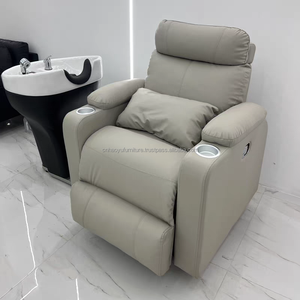 Sillón de Champú Moderno y Lujoso con Rotación y Reclinación, Lavabo de Cerámica, Reposapiés Ajustable para Salones, Hoteles y Talleres - Product Image 3