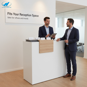 Bán buôn tùy chỉnh hiện đại cửa hàng bằng gỗ phía trước bàn tóc Salon nhỏ màu trắng văn phòng phía trước bàn tiếp tân bàn truy cập - Product Image 4