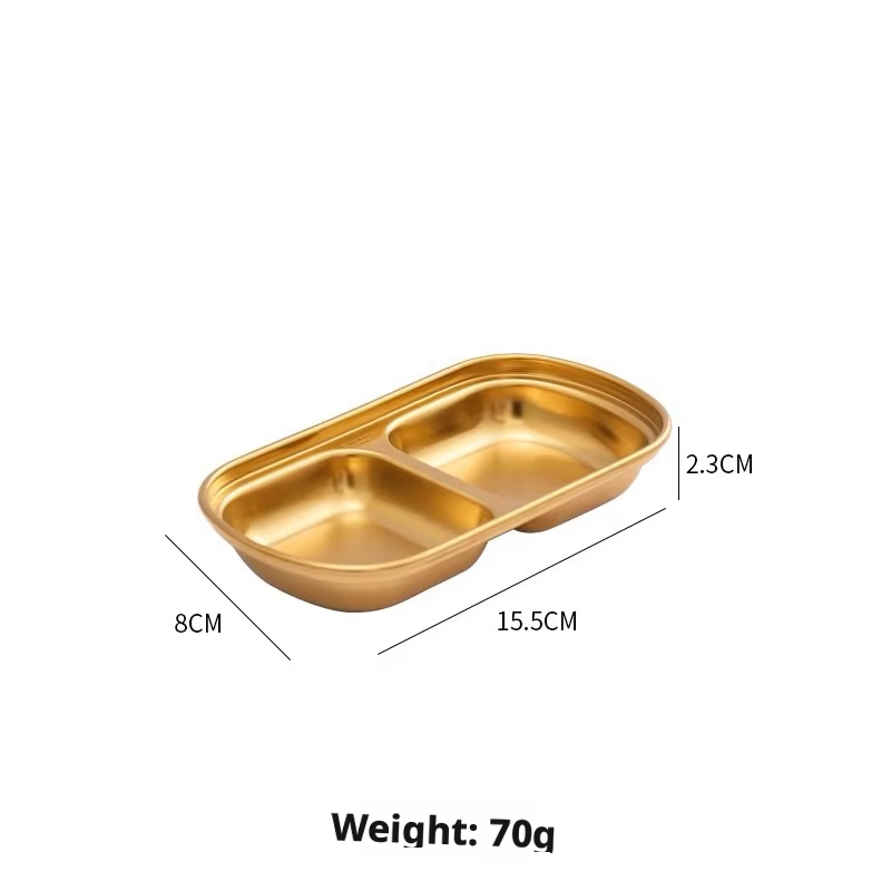 304 piatto aromatizzato due quadrati-oro