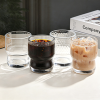Tasse à café en verre créative de 290 ml, à taille cintrée, à large ouverture, transparente, pour usage domestique, idéale pour les boissons glacées, le latte et le thé au lait