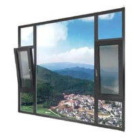 Portes et fenêtres modernes verticales insonorisées en alliage d'aluminium et verre, double vitrage trempé, battantes, isolantes thermiquement, pour cuisine et extérieur