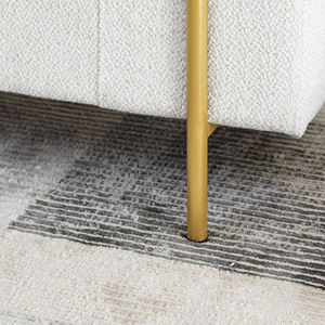 Elegante Banco de Almacenamiento Moderno Tapizado en Madera con Brazos Cilíndricos y Patas de Hierro para Pasillo, Sala de Estar, <span class=keywords><strong>Dormitorio</strong></span>, Blanco - Product Image 6