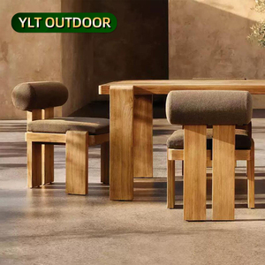 Silla de teca de jardín nórdico, <span class=keywords><strong>mesas</strong></span> y sillas de teca anticorrosión impermeables, juego de muebles de exterior para Patio, silla de teca para Hotel junto al mar - Product Image 1