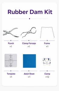 Kit de Digue Dentaire en Caoutchouc Certifié CE XC, Instruments Autoclavables (Classe I), Isolation Précise des Dents, Patients Adultes/Enfants, 1 An - Product Image 6