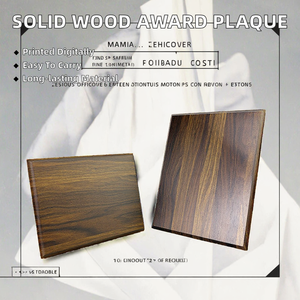 Trofeo de Madera Sólida Minghuang Premium, Estilo Letras, en Blanco, para Certificados, Premios, Grabado, Impresión Digital, Bodas - Product Image 1