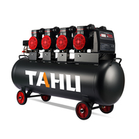 Compresseur d'air silencieux sans huile 6,3 kW 8,4 CV, grand réservoir de 160 L, pompe à air à piston silencieuse industrielle pour la peinture automobile