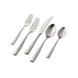 Ensemble de couverts en acier inoxydable léger, résistant à la rouille, écologique, finition miroir, passe au lave-vaisselle, fourchette, couteau, cuillère, élégant - Product Image 4