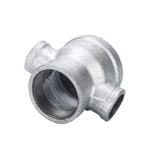 Standard Threaded Galvanized Malleable Iron Female pipe fittings 4 Way Cross made in China