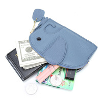Porte-monnaie japonais en cuir véritable, mini sac à monnaie créatif en forme d'éléphant, sac mignon pour femmes