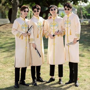 Ecoparty-Robes de garçon d'honneur de style <span class=keywords><strong>oriental</strong></span> moderne pour <span class=keywords><strong>homme</strong></span>, robe traditionnelle chinoise vintage longue Cheongsam Qipao, robe de diaphonie pour <span class=keywords><strong>homme</strong></span> - Product Image 3