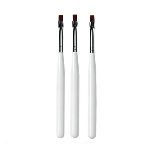Stylo de photothérapie pour ongles à tête plate, poils en nylon, logo personnalisé, emballage individuel pour la pratique des étudiants, salon de manucure, pinceau pour nail art - Product Image 1