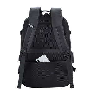 תיק גב יומיומי אופנתי בעיצוב ניתן להתאמה אישית, עשוי <span class=keywords><strong>PU</strong></span> וניילון עם רוכסן, תא למחשב נייד ויציאת טעינה USB - Product Image 4