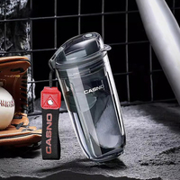 Bouteille de shaker de protéines en poudre pour la salle de sport, personnalisée en gros, sans BPA, 400 ml, avec boule de mélange