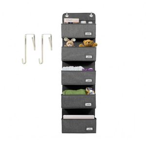 Simple Over the Door Hanging Organizer 5 Pockets Storage Wall Mount Organizer for Save Cosmetics Sundries - Product Image 2