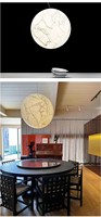 Lustre minimaliste japonais en papier en forme de lune, à brancher, design créatif, lumière LED blanc chaud, éclairage nocturne pour salle à manger, salon