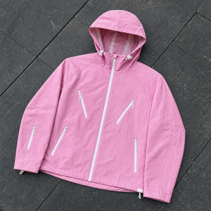 Chaqueta Impermeable Techwear Personalizada para <span class=keywords><strong>Hombre</strong></span>, con Capucha, Cierre de Cremallera, Bolsillos Funcionales, Cortavientos, Ajuste Holgado - Product Image 1