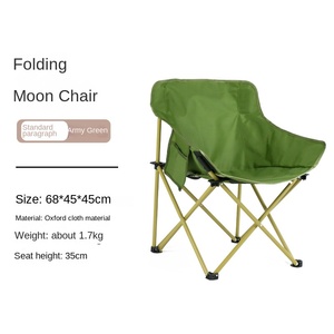 Modern Aluminium <b>Camping</b> Folding <b>Chair</b> <b>Moon</b> <b>Chair</b> Egg Roll Table Outdoor Portable High-backed <b>Chair</b> Iron Oxford Fabric - Product Image 4