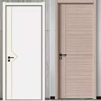30*80 "6 panneaux porte moulée à noyau creux blanc apprêté porte moderne interne Mdf portes en dalle de bois