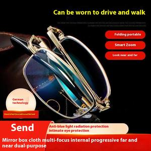 <span class=keywords><strong>Gafas</strong></span> de lectura plegables ultraligeras de Metal HD para <span class=keywords><strong>presbicia</strong></span> para hombres y mujeres, <span class=keywords><strong>gafas</strong></span> antiluz azul para hombres, ajuste de potencia - Product Image 3
