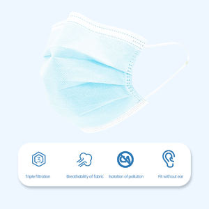 قناع طبي غير منسوج ثلاثي الطبقات بشعار مخصص، قناع جراحي يستخدم لمرة واحدة - Product Image 2