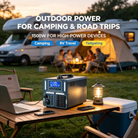 Stasiun Daya Portabel 800W 1010Wh Baterai Li-ion Generator Tenaga Surya 220V AC DC USB Outlet untuk Berkemah RV Darurat
