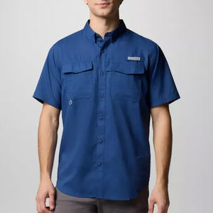 Chemise de pêche à manches courtes Brandsun, col boutonné, en micro-polyester recyclé, protection solaire SPF 50, faible MOQ - Product Image 1