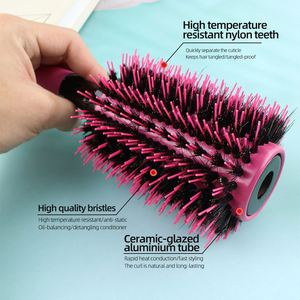 Pink Color MJ Top Brazil Style Hair <b>Brush</b> <b>Heat</b> Resistant Anti-Static Blow Drying Styling Curly Barber Salon - Product Image 4