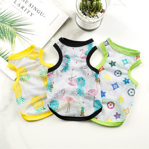 Gilets d'été fins pour animaux de compagnie, pour chats et chiens de petites et moyennes races, imprimé design mignon, style veste, en tissu - Product Image 1