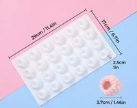 Moule en silicone de qualité alimentaire à 24 cavités pour la décoration de gâteaux français, idéal pour les petites mousses de framboise et la réparation de pièces.