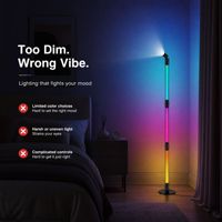 Lampe de sol intelligente OEM/ODM compatible avec Alexa, Google, Yandex, commande vocale, lumière ambiante RGB avec télécommande et contrôleur