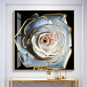 Decorazione Moderna <span class=keywords><strong>di</strong></span> Lusso per la Casa, Stampa Digitale con Fiori <span class=keywords><strong>Viola</strong></span>, Quadro Decorativo da Parete, Dipinto in Porcellana Cristallina con Rose e Peonie - Product Image 6