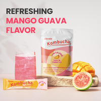 Boisson hydratante probiotique LIFEWORTH à la mangue, thé Kombucha instantané en poudre, mélange de boissons en sachets