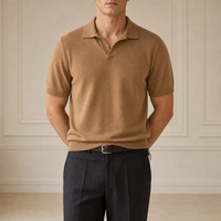 Polo en tricot personnalisé OEM pour homme, manches courtes, tricot de qualité supérieure, vêtements en tricot personnalisés pour les marques de mode lifestyle, pull pour homme