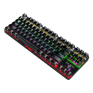BAJEAL K200 คีย์บอร์ดแบบกลไก 87 คีย์ RGB แบ็คไลท์คีย์บอร์ดเกมแบบมีสายพร้อมระบบป้องกันโกสต์สำหรับแล็ปท็อปพีซี - Product Image 1
