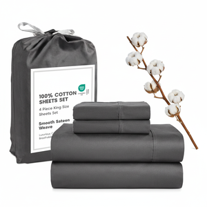 Juego de sábanas de lujo 100% algodón con bolsillo profundo - Product Image 1