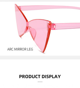 Lightweight Rimless Cat Eye <b>Sunglasses</b> Women Triangle Butterfly Design Colorful <b>Shades</b> Daily Wear - Product Image 2