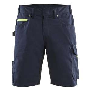 BLAKLADER - 149913308633C58 Short de service Bleu marine foncé/Jaune haute visibilité-EAN 7330509920848 HI-VIS WORKWEAR - Product Image 1