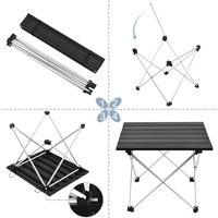 Table de camping pliante moderne en aluminium avec sac de transport pour usage en ferme et en extérieur, hauteur réglable et portable
