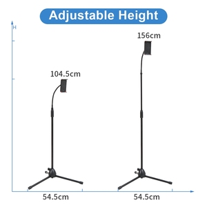 Có Thể Điều Chỉnh Chiều Cao Lười Biếng Sàn Giữ Điện Thoại Di Động Máy Tính Bảng Kim Loại Đứng Với Cơ Sở Vững Chắc - Product Image 6