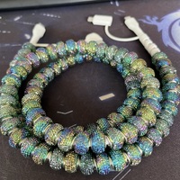 Câble USB-C 4-en-1 coloré et lumineux avec perles vertes et motifs floraux craquelés pour ordinateur, charge rapide 3A