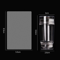 Tampon pour nail art, gel de tamponnage en silicone transparent avec racloir, tampon pour nail art double face pour french manucure, outils pour nail art DIY