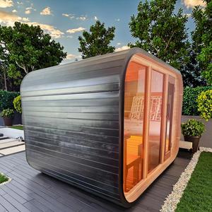 Cabina de sauna de vapor seco y húmedo de cedro para 4 personas de gama alta Diseño moderno con características tradicionales Incluye panel de control - Product Image 6