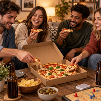 Boîte à pizza en carton ondulé isolée thermiquement, double paroi, écologique, recyclable, conservation de la chaleur, garde les aliments chauds pendant 30 minutes