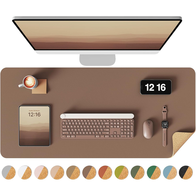 Stitched Edge Leather Desk Mat Durable Construction Custom Branding Manufacturer Wholesale Waterproof Non-slip Office Home