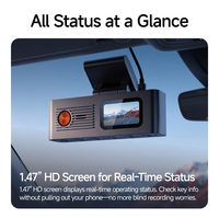 Nouvelle caméra embarquée 2K 4G en direct avec double caméra arrière 1080P, enregistrement GPS, surveillance à distance, contrôle par application, stockage cloud, vision nocturne, écran 1,47''